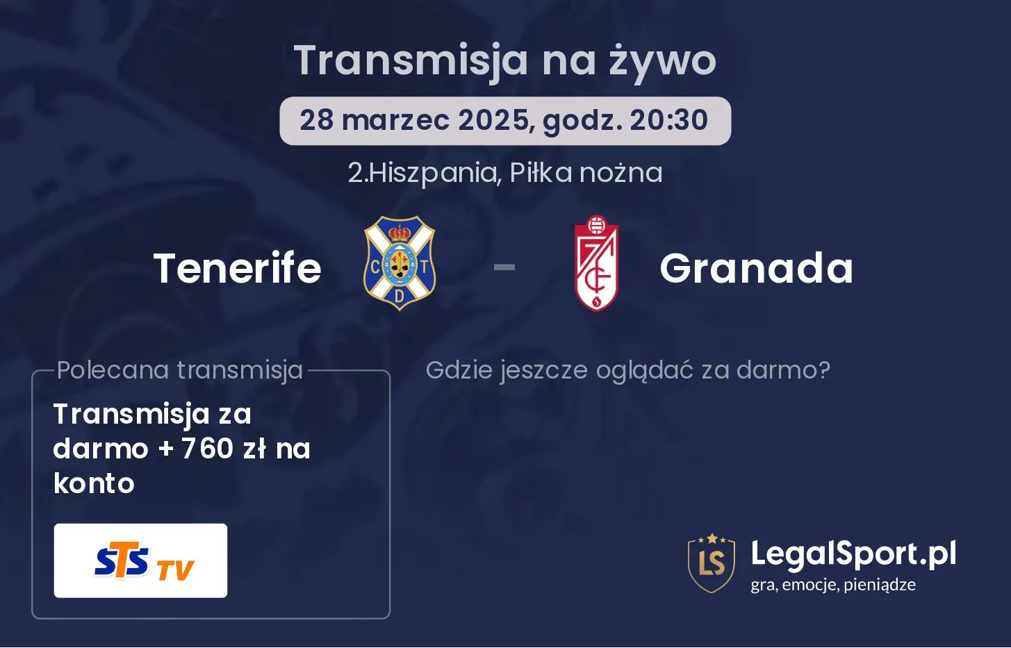 Tenerife - Granada gdzie oglądać?