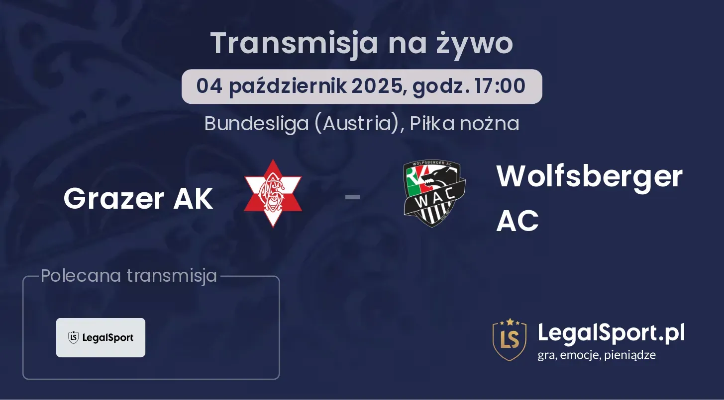 Grazer AK - Wolfsberger AC gdzie oglądać?