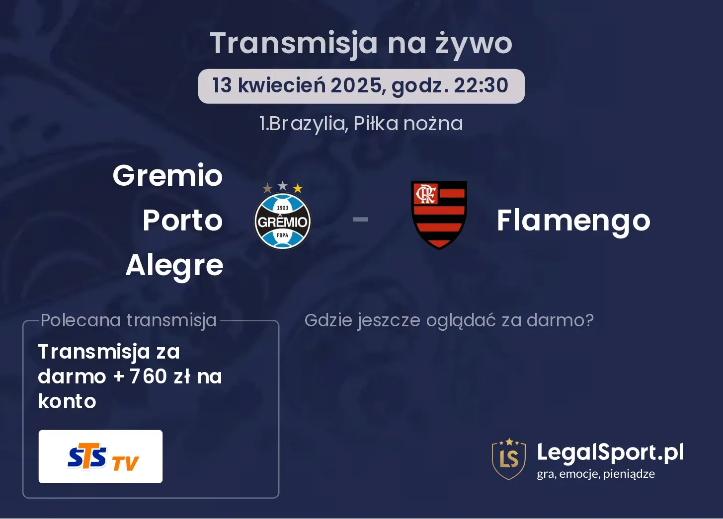 Gremio Porto Alegre - Flamengo gdzie oglądać?