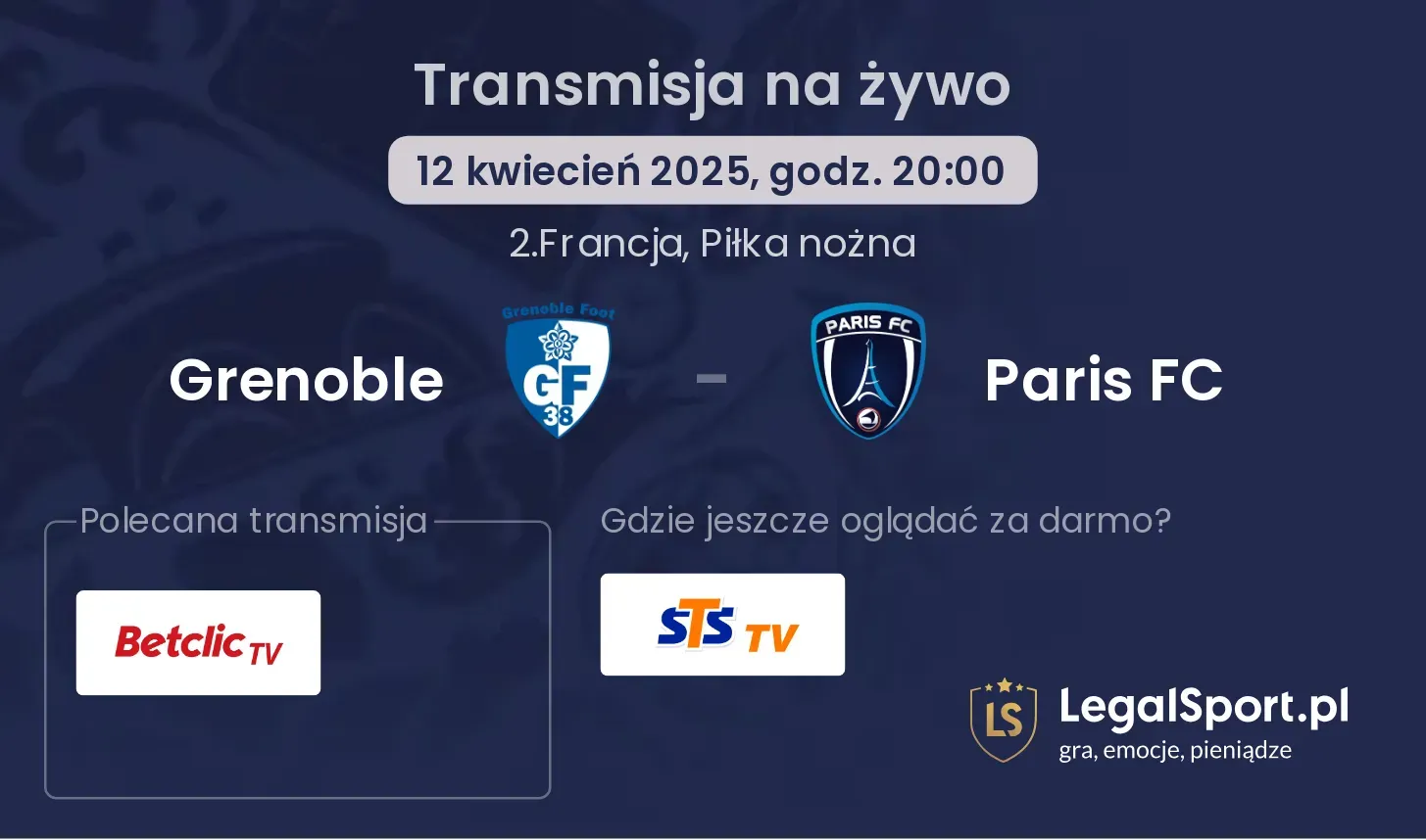 Grenoble - Paris FC gdzie oglądać?