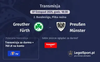 Greuther Fürth - Preußen Münster gdzie oglądać? (07.11)