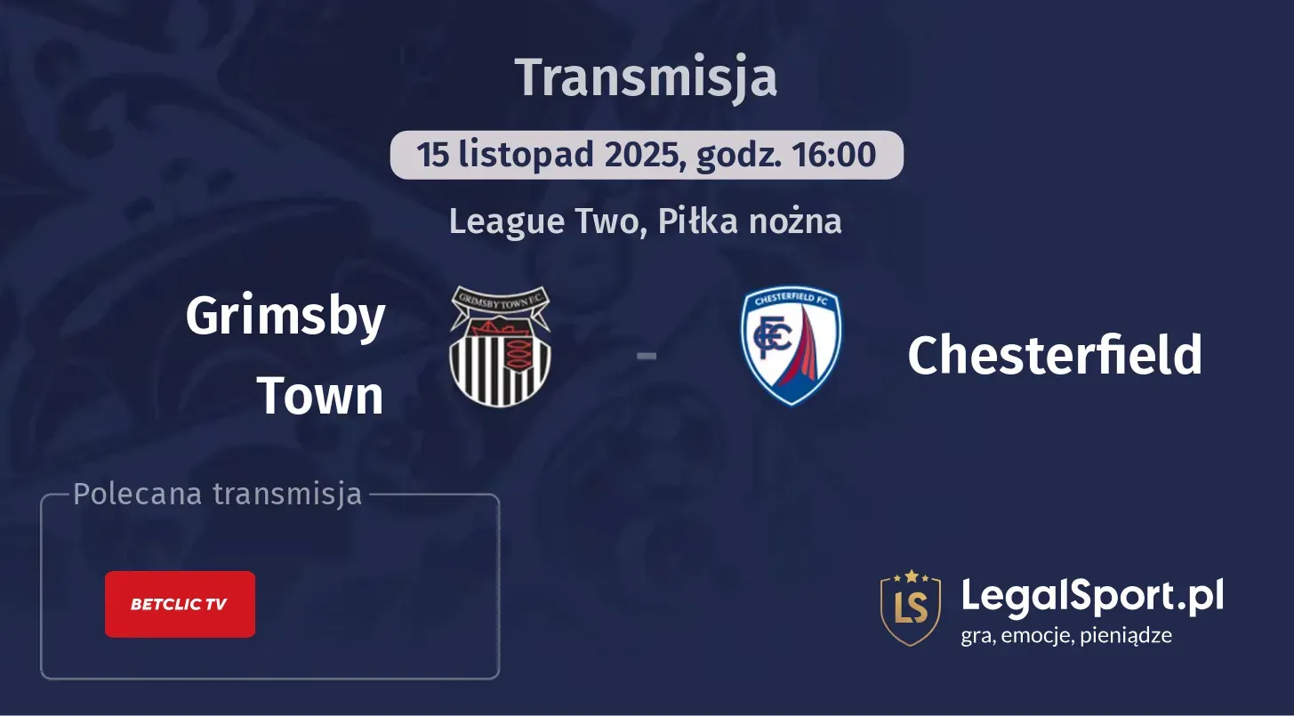 Grimsby Town - Chesterfield Transmisje