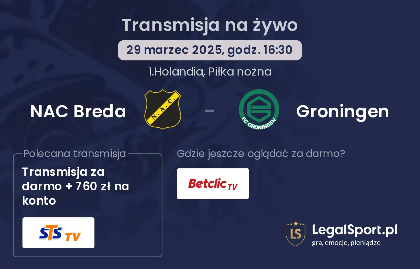 NAC Breda - Groningen gdzie oglądać?