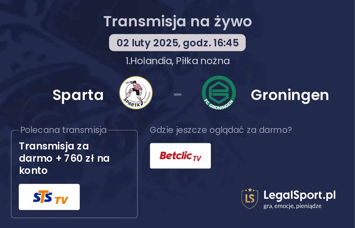 Sparta - Groningen gdzie oglądać?