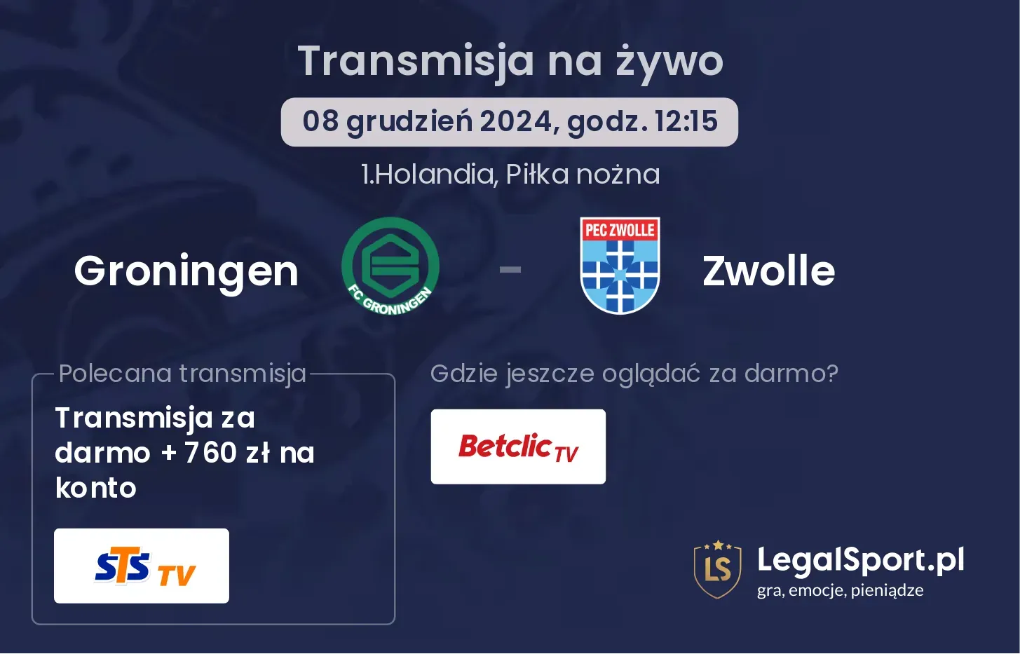 Groningen - Zwolle gdzie oglądać?