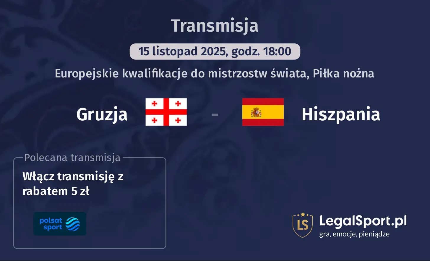 Gruzja - Hiszpania Transmisje