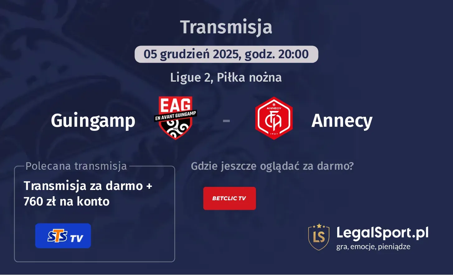 Guingamp - Annecy Transmisje