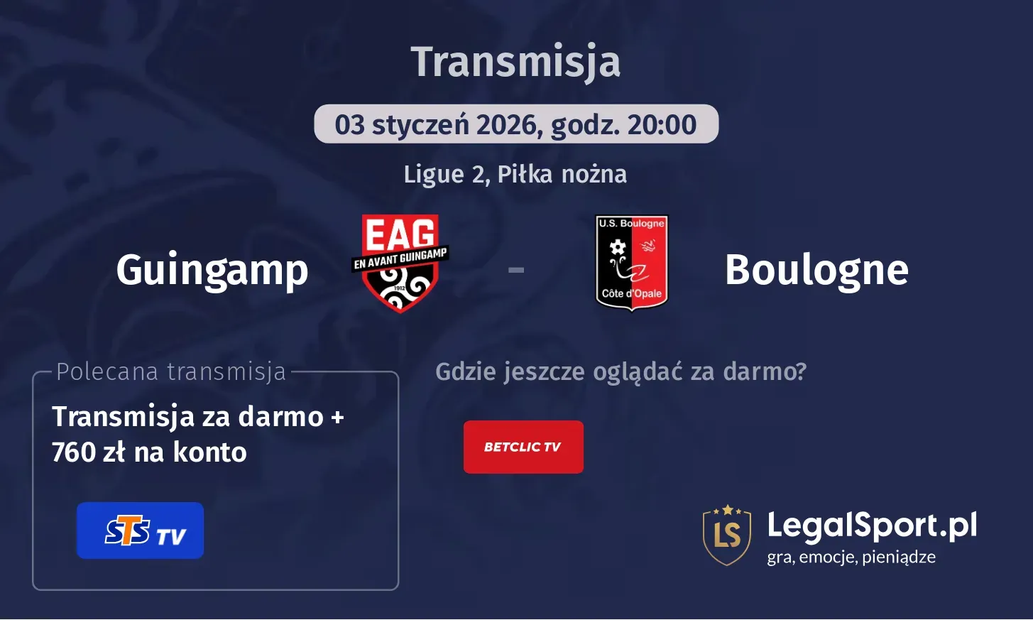 Guingamp - Boulogne Transmisje