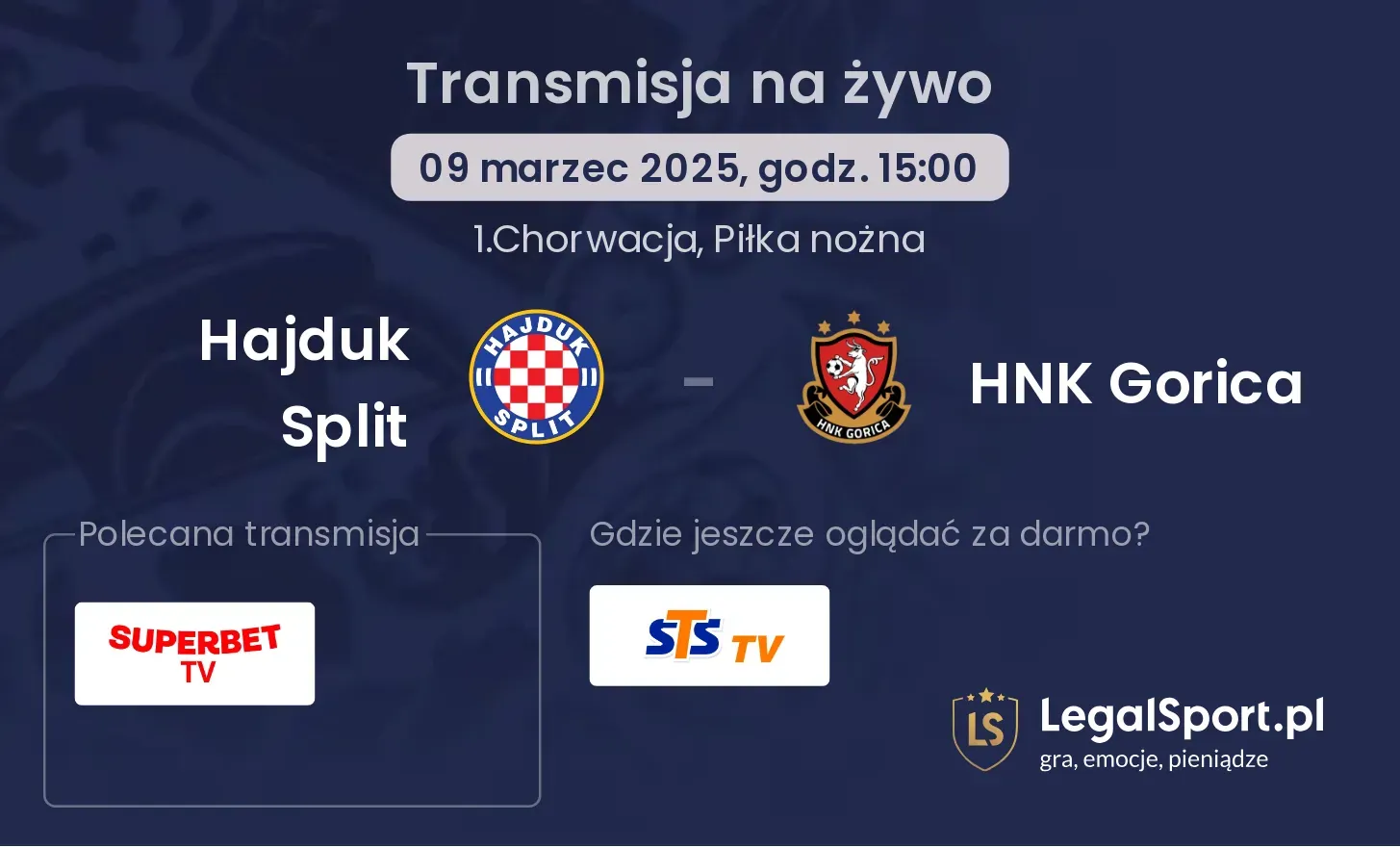 Hajduk Split - HNK Gorica gdzie oglądać?
