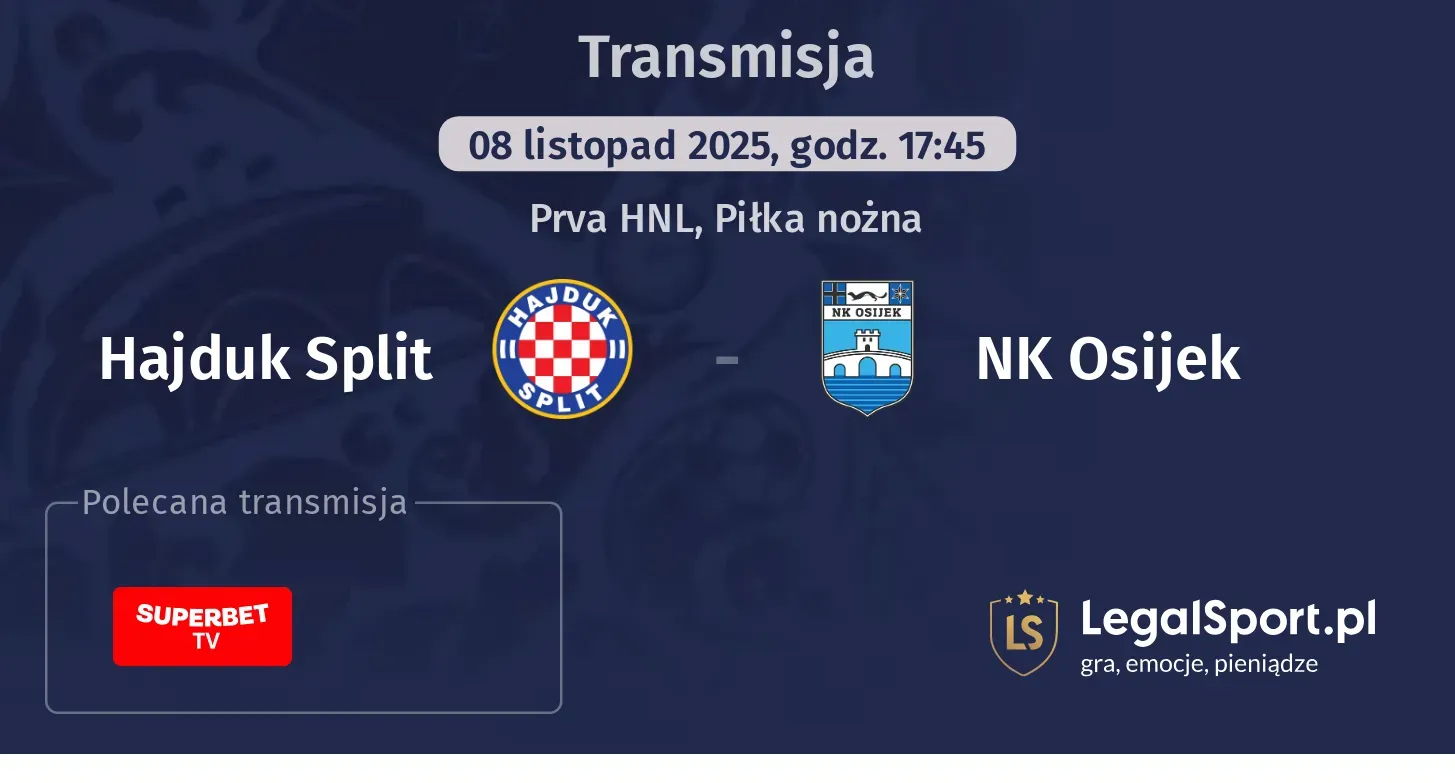 Hajduk Split - NK Osijek Transmisje