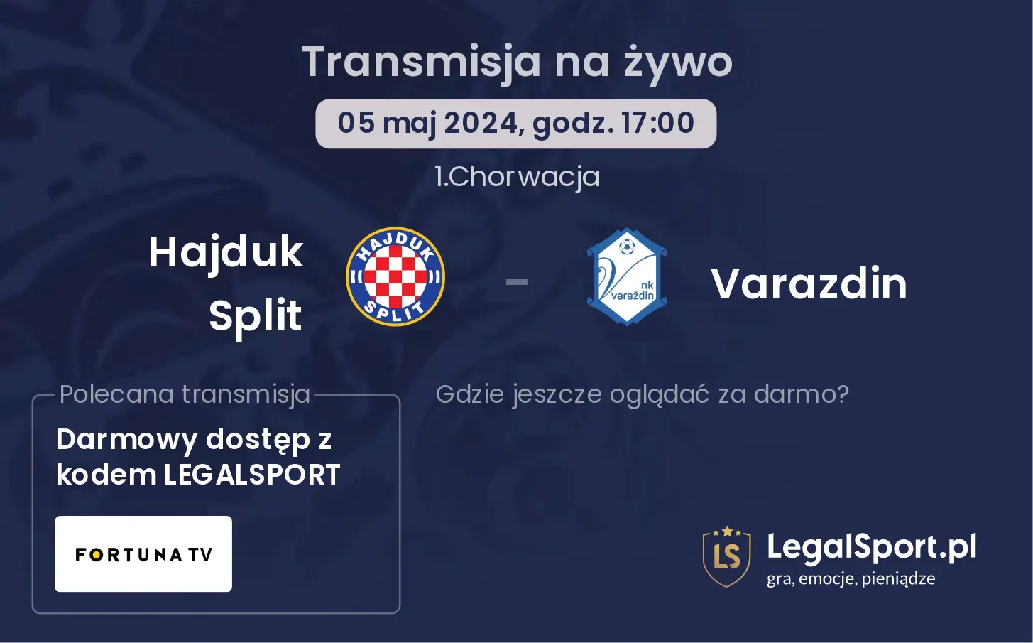 Hajduk Split - Varazdin transmisja na żywo