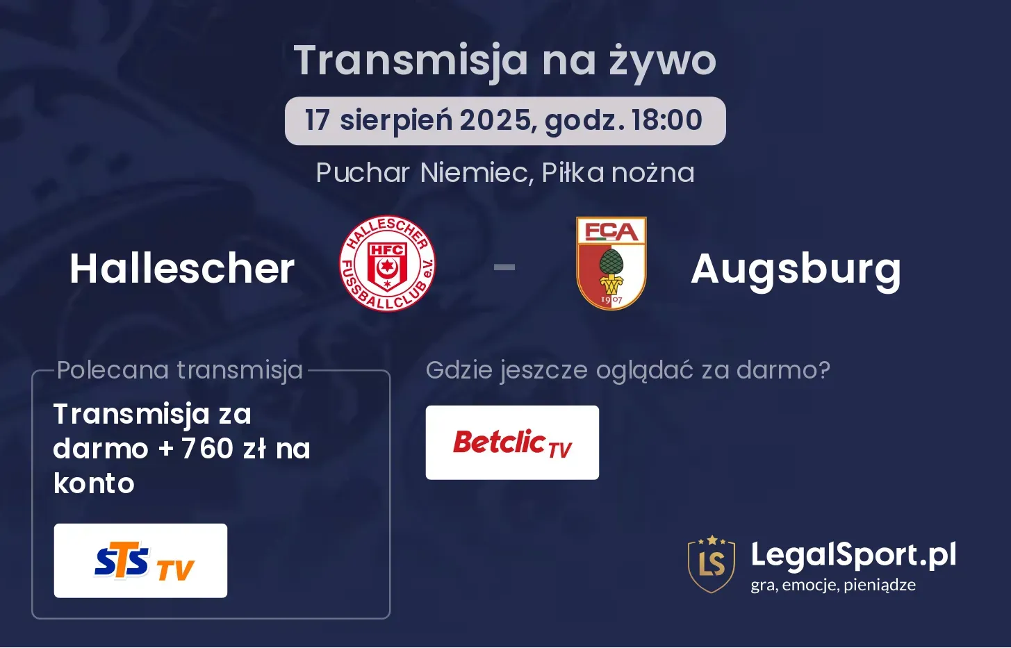 Hallescher - Augsburg transmisja na żywo