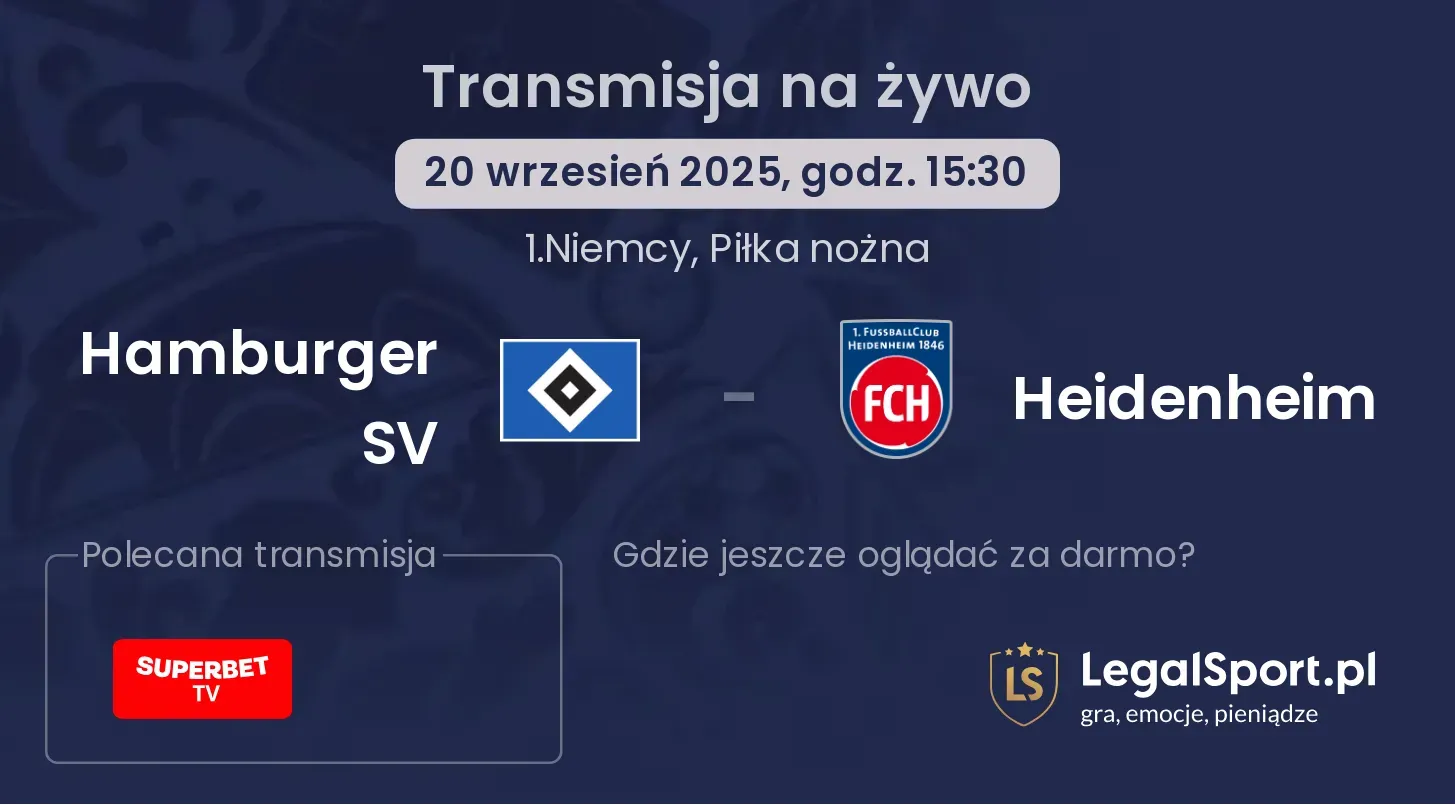Hamburger SV - Heidenheim transmisja na żywo