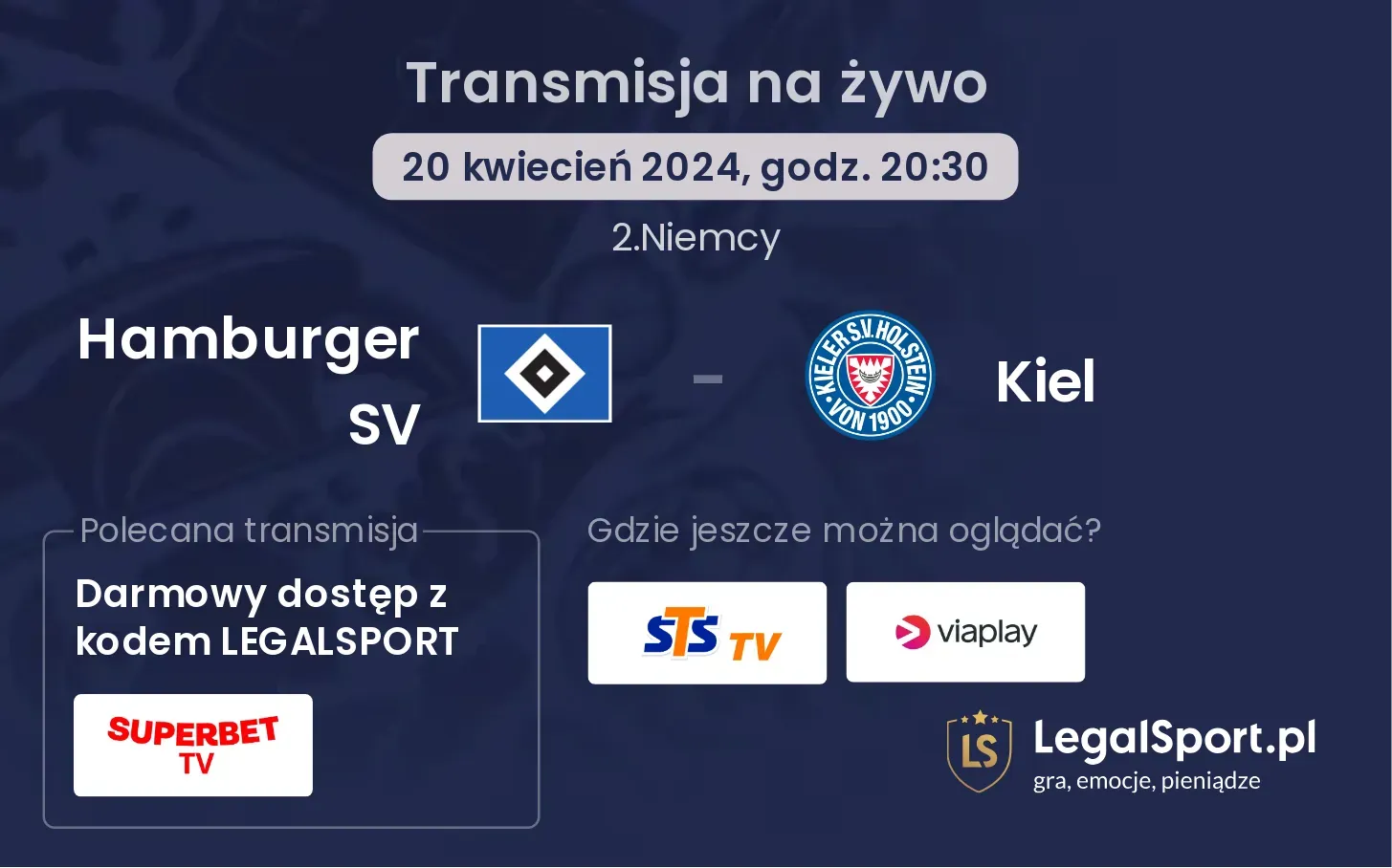 Hamburger SV - Kiel transmisja na żywo