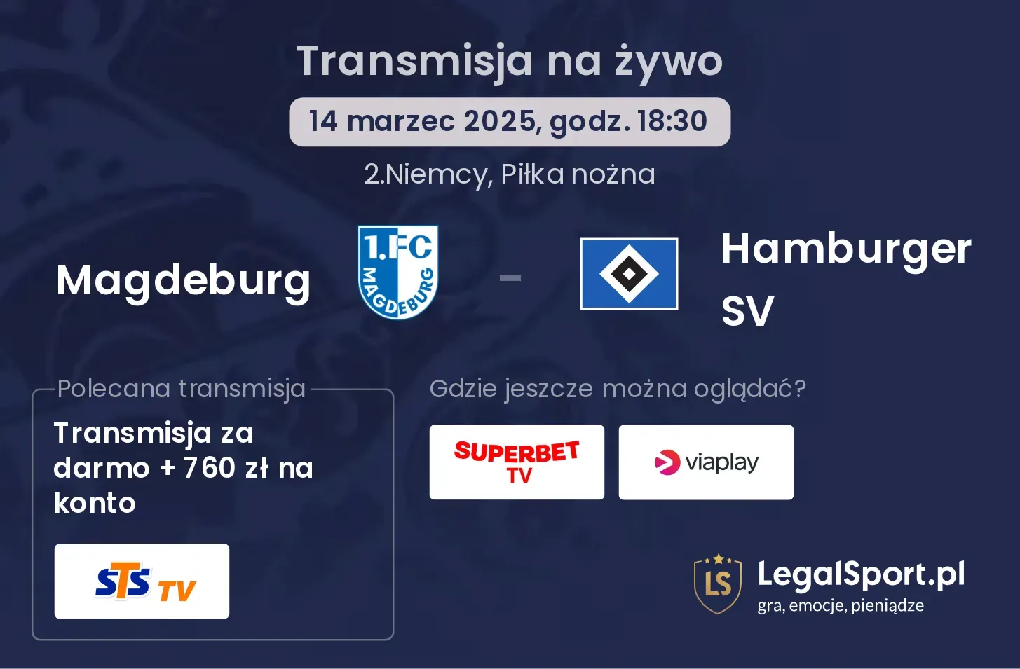 Magdeburg - Hamburger SV gdzie oglądać?