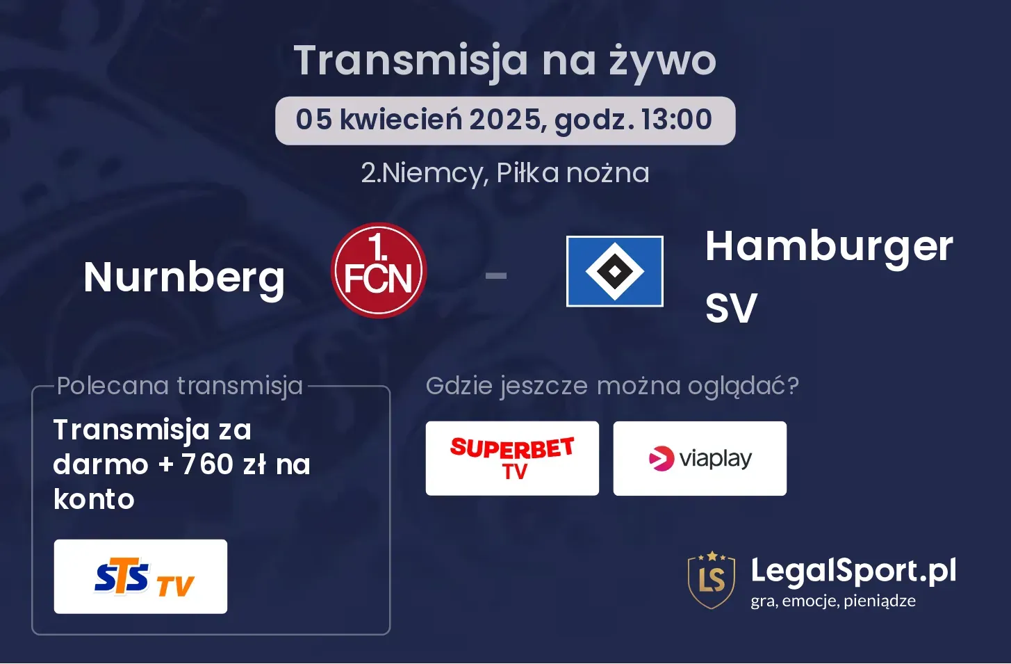 Nurnberg - Hamburger SV gdzie oglądać?