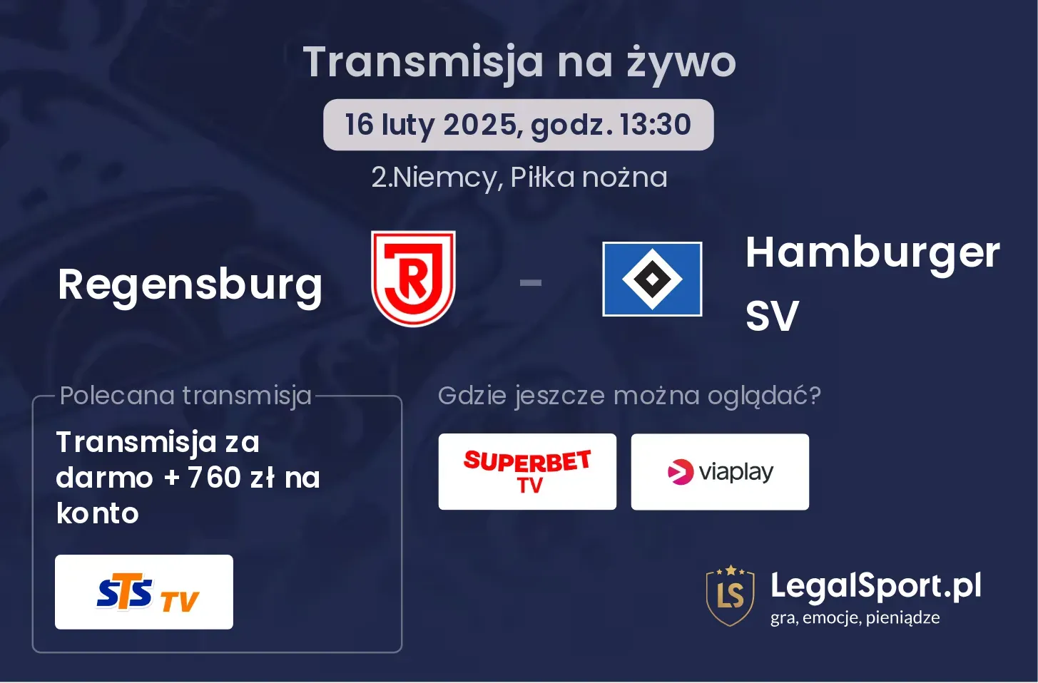Regensburg - Hamburger SV gdzie oglądać?