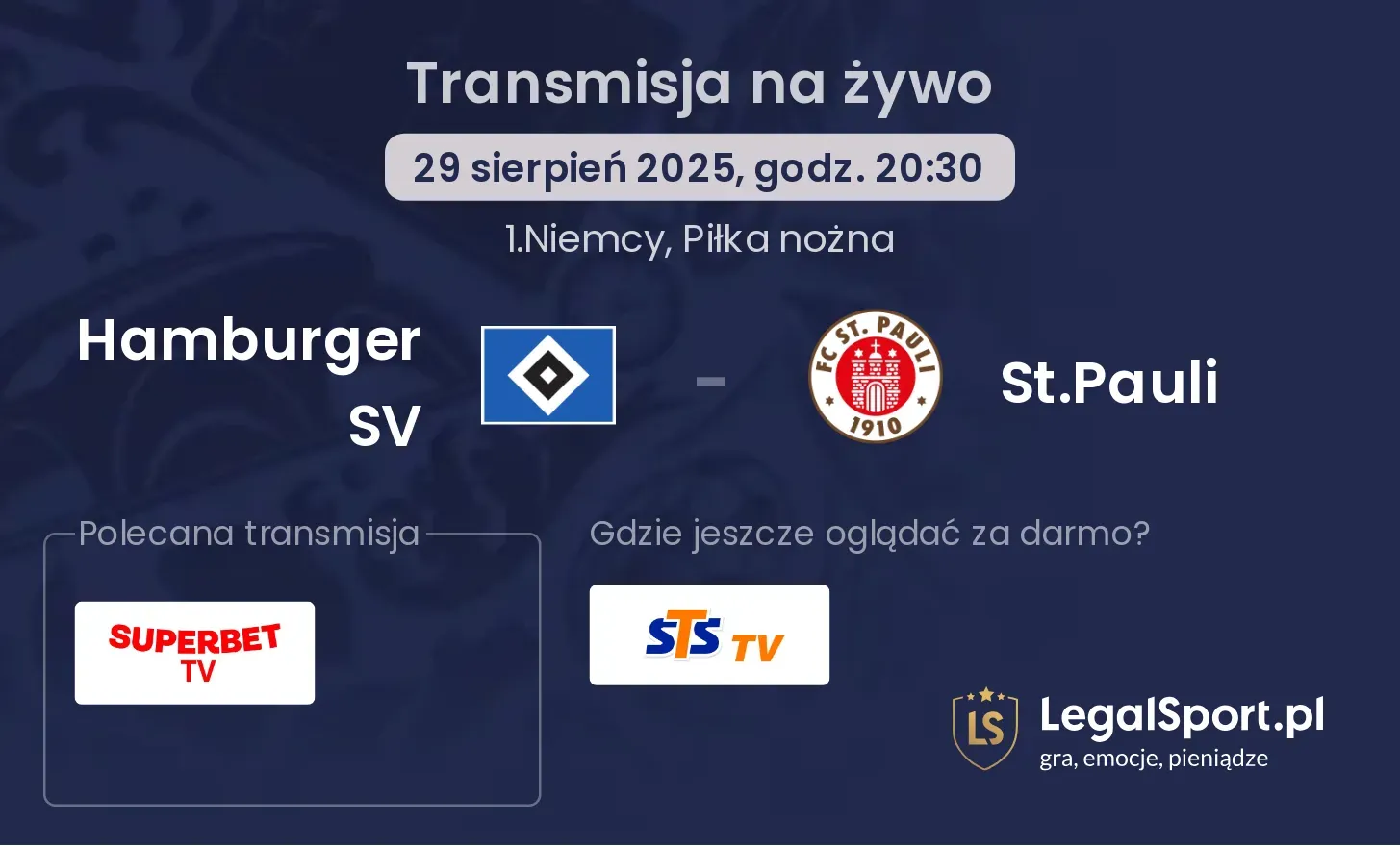 Hamburger SV - St.Pauli transmisja na żywo