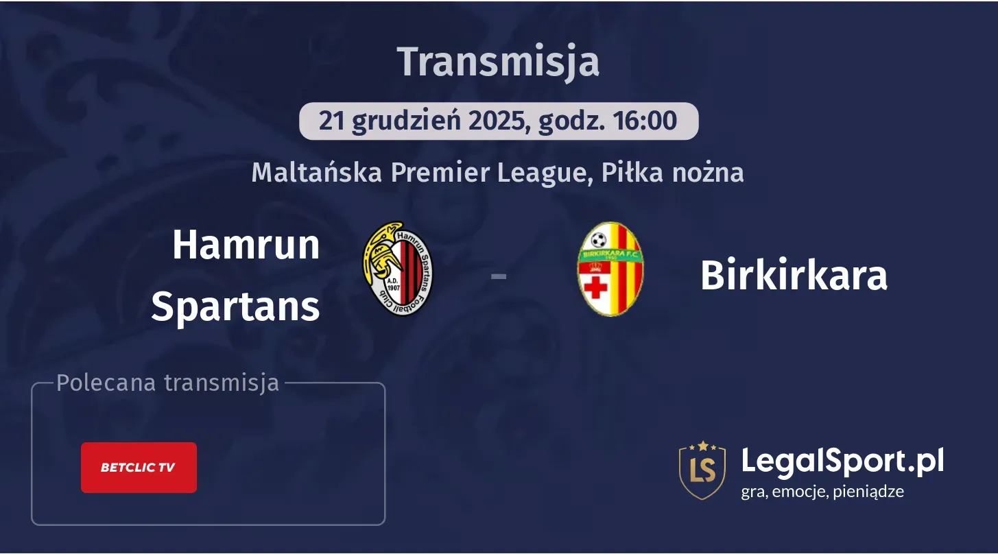 Hamrun Spartans - Birkirkara Transmisje