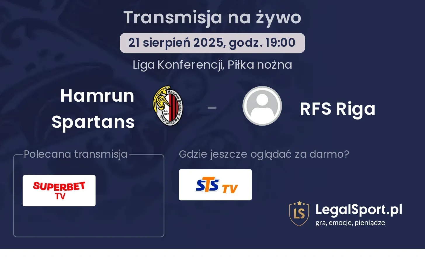 Hamrun Spartans - RFS Riga gdzie oglądać?