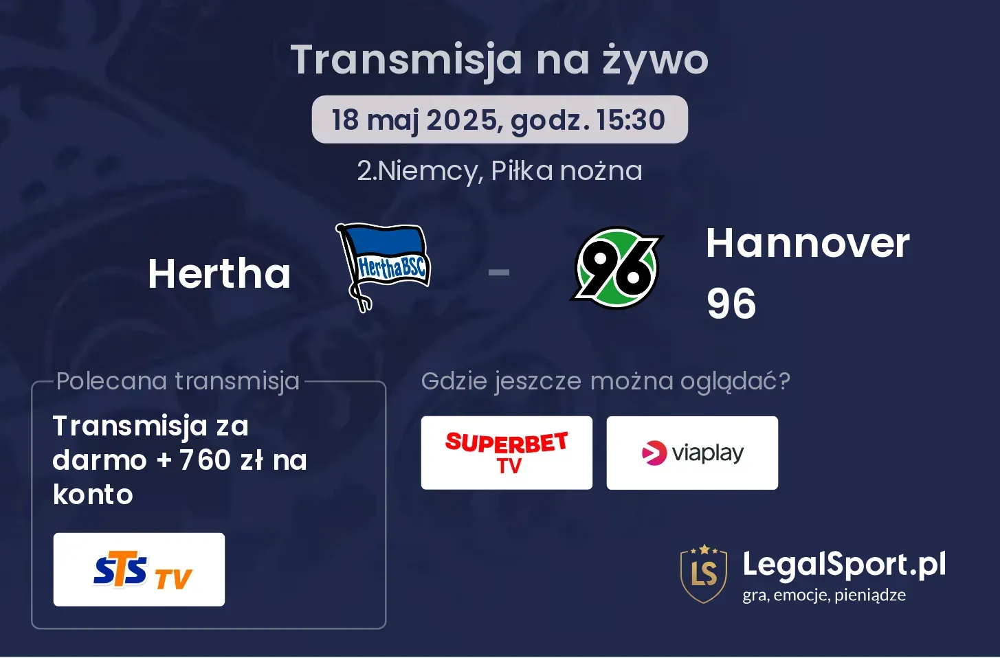Hertha - Hannover 96 gdzie oglądać?