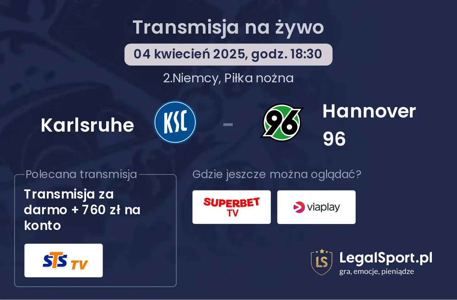 Karlsruhe - Hannover 96 gdzie oglądać?