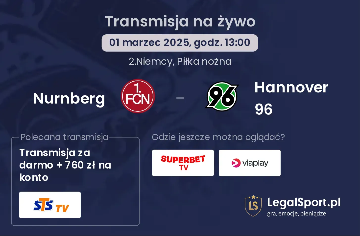 Nurnberg - Hannover 96 gdzie oglądać?