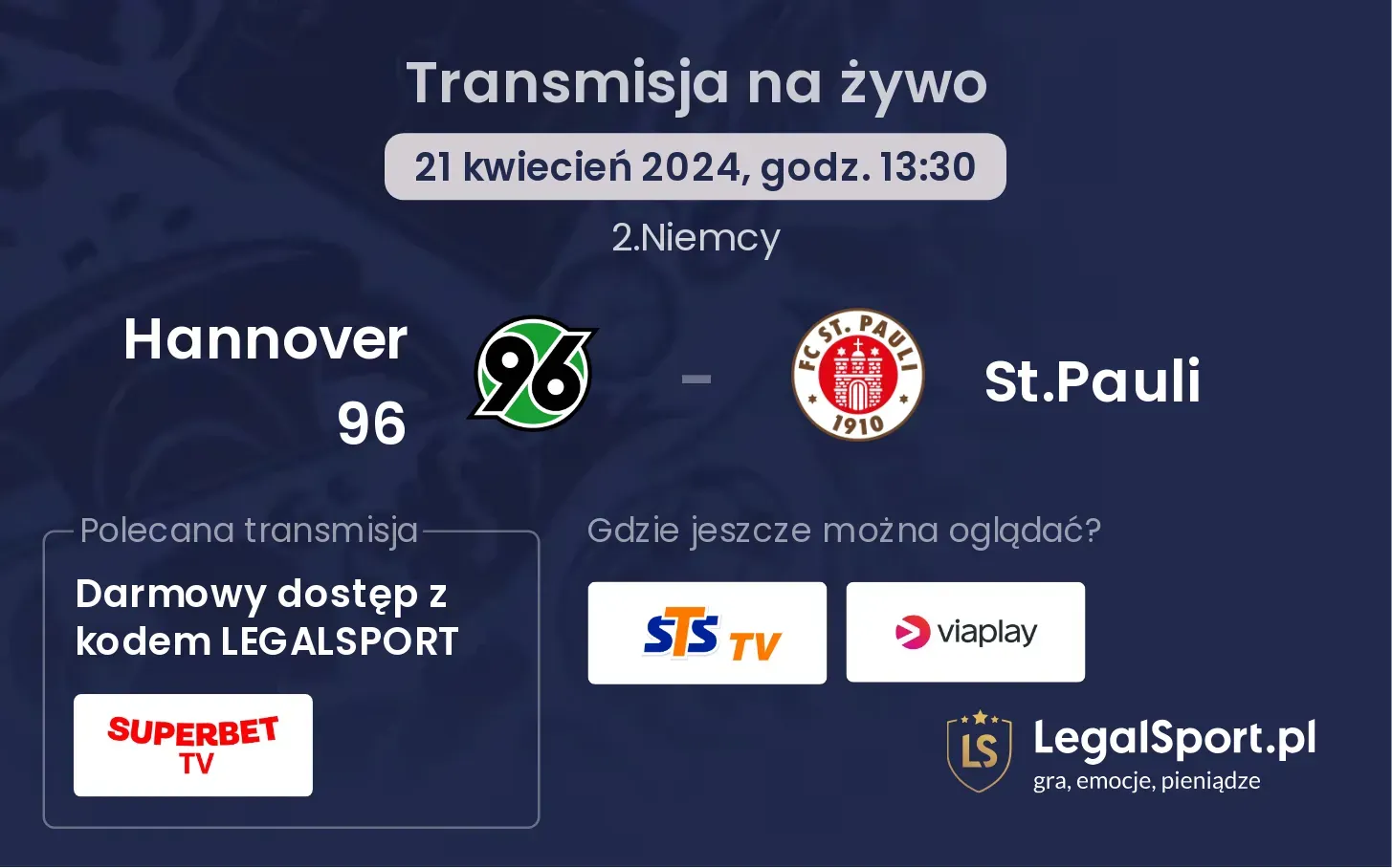 Hannover 96 - St.Pauli transmisja na żywo