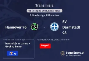 Hannover 96 - SV Darmstadt 98 gdzie oglądać? (08.11)