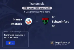 Hansa Rostock - FC Schweinfurt 05 gdzie oglądać? (22.11)