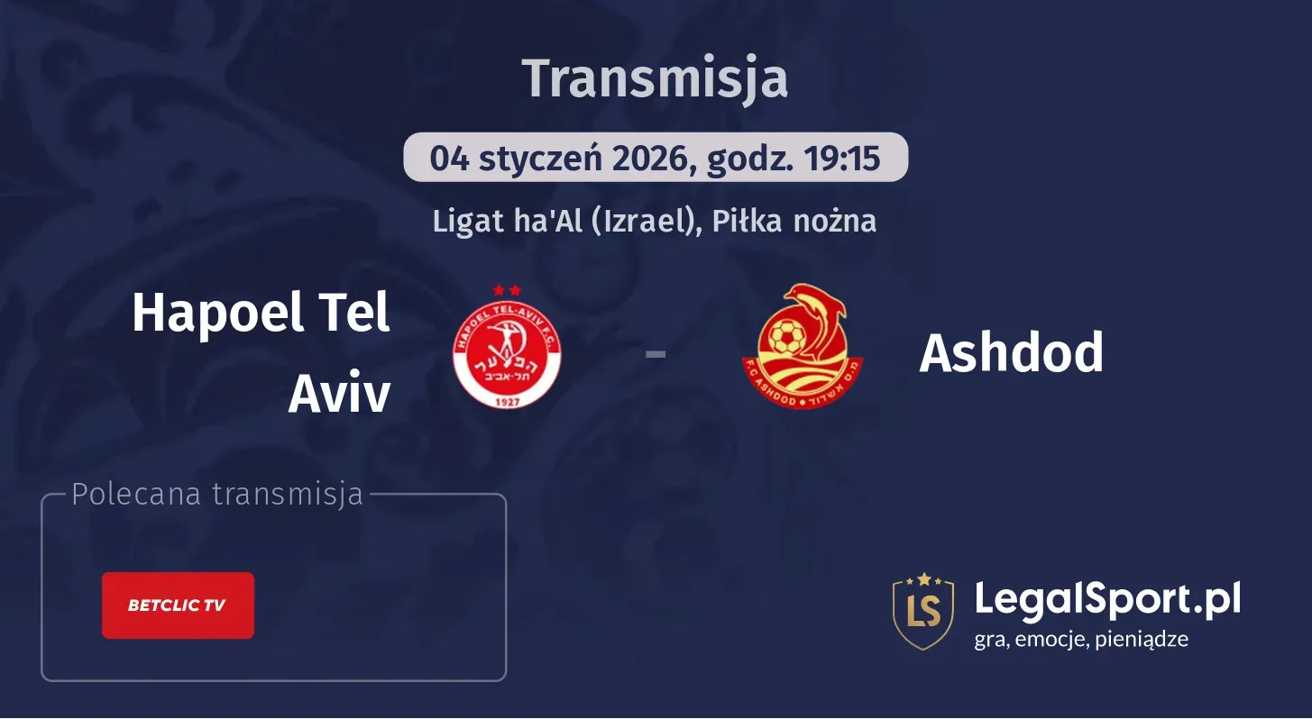 Hapoel Tel Aviv - Ashdod Transmisje