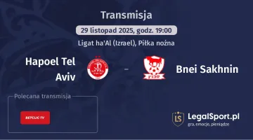 Hapoel Tel Aviv - Bnei Sakhnin gdzie oglądać? (29.11)
