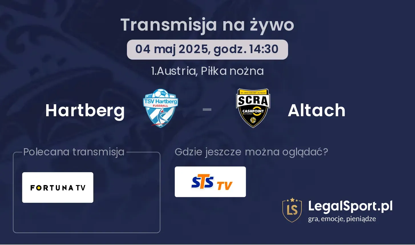 Altach - Hartberg gdzie oglądać?