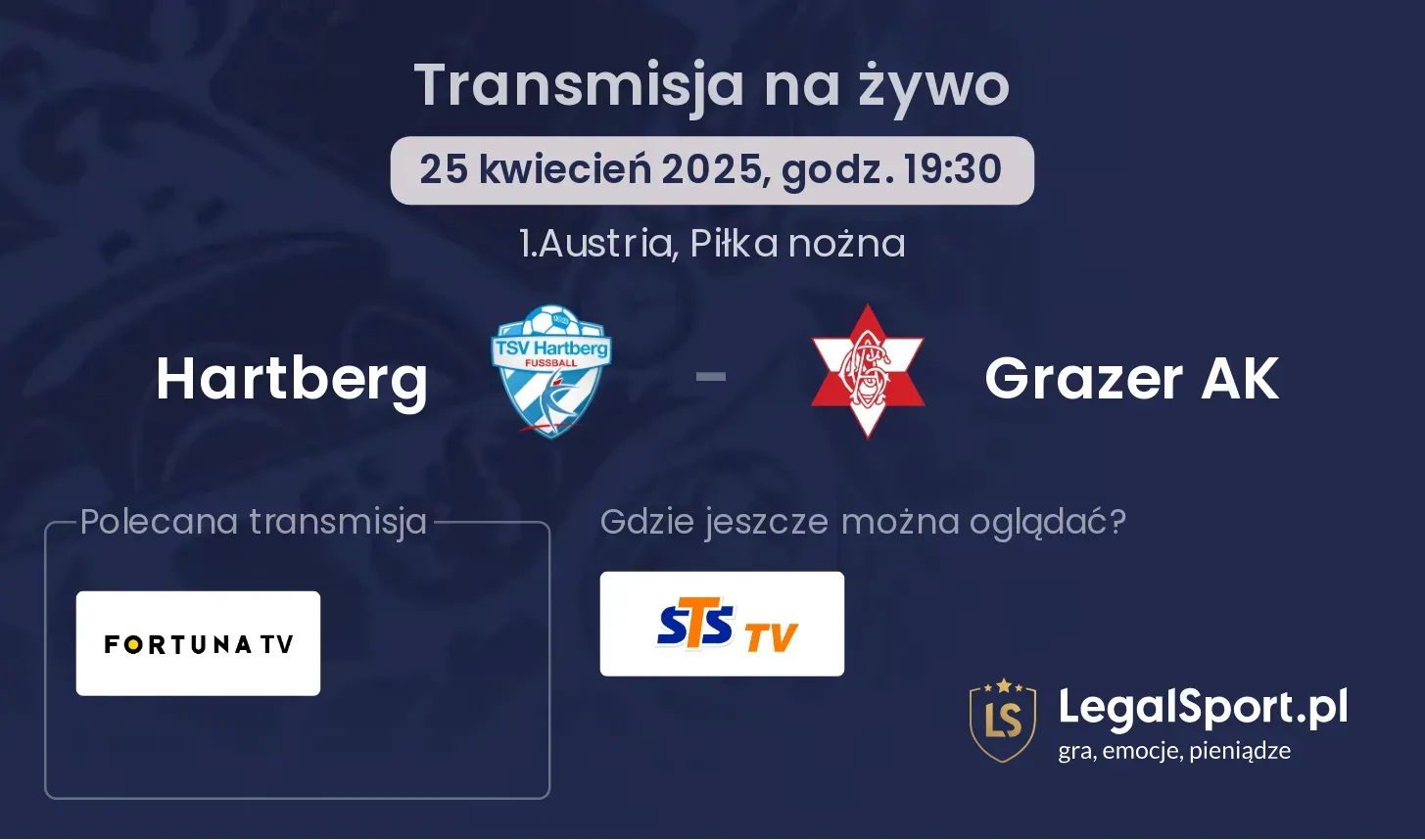 Hartberg - Grazer AK gdzie oglądać?
