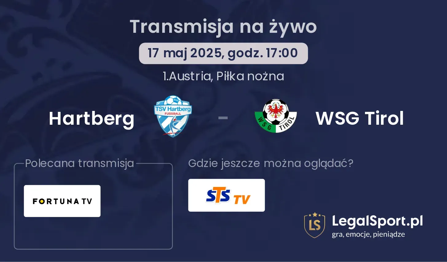 Hartberg - WSG Tirol gdzie oglądać?