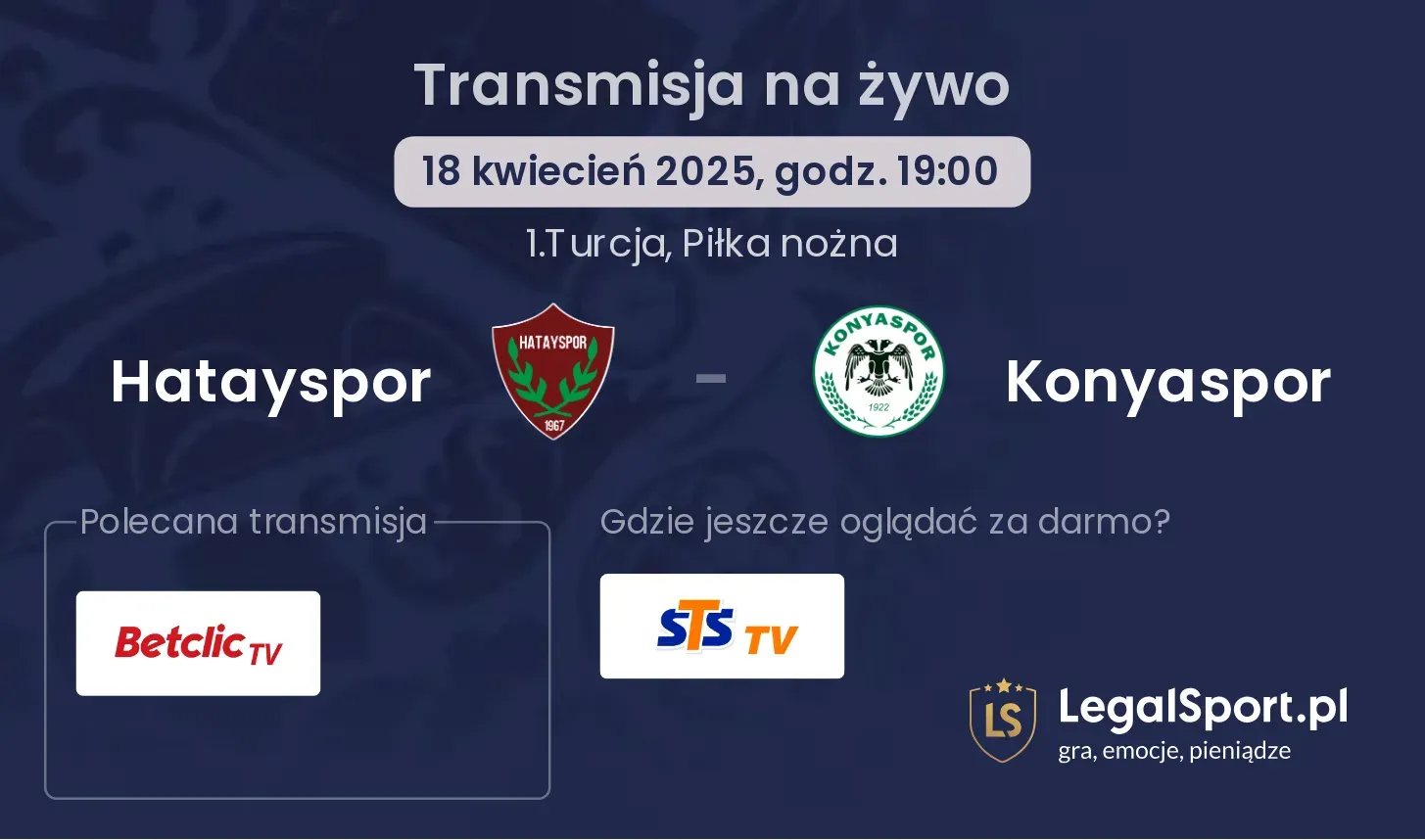 Hatayspor - Konyaspor gdzie oglądać?