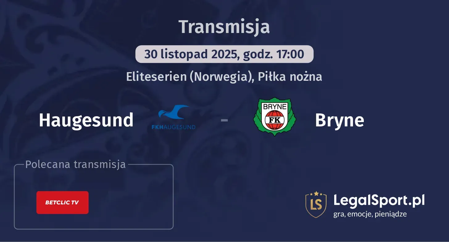 Haugesund - Bryne Transmisje