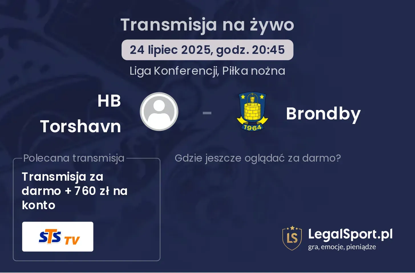HB Torshavn - Brondby gdzie oglądać?