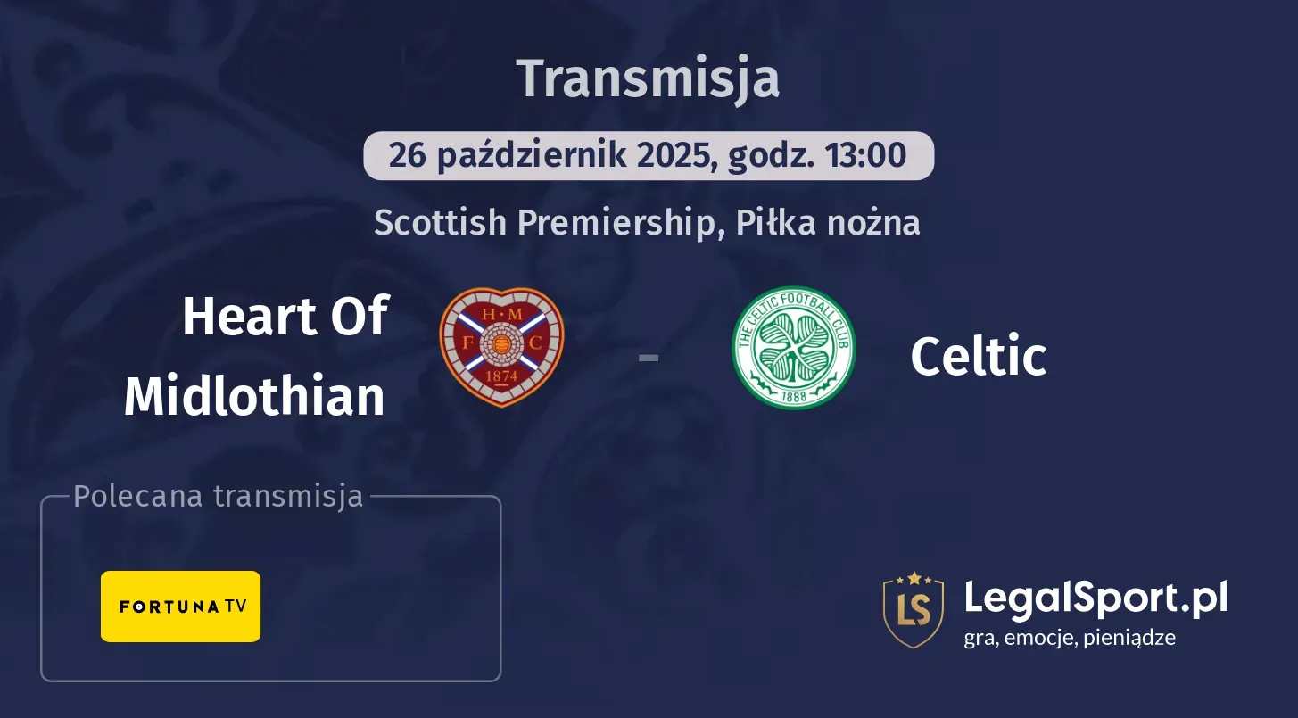 Heart Of Midlothian - Celtic Transmisje