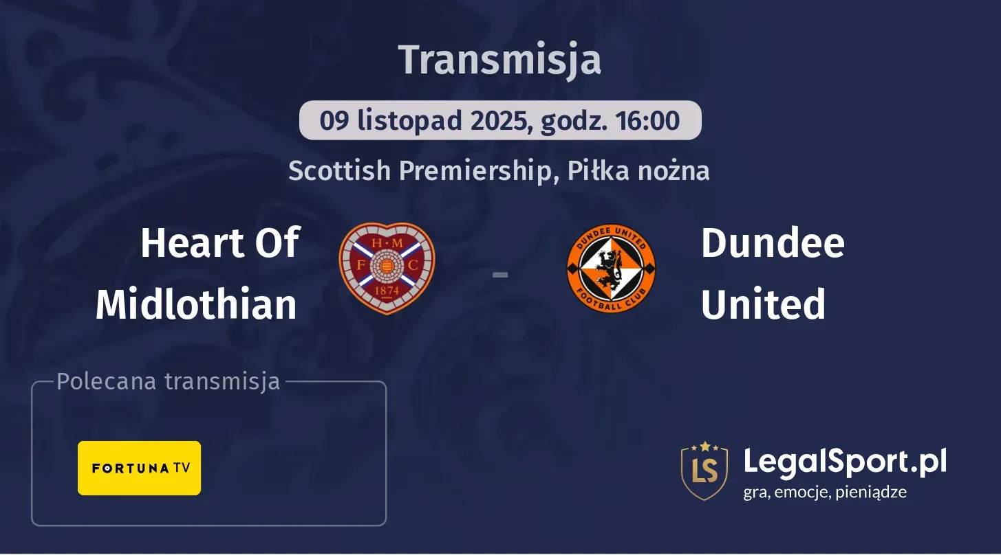 Heart Of Midlothian - Dundee United Transmisje