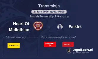 Heart Of Midlothian - Falkirk gdzie oglądać? (21.02)