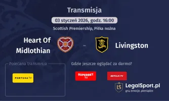 Heart Of Midlothian - Livingston gdzie oglądać? (03.01)