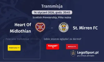 Heart Of Midlothian - St. Mirren FC gdzie oglądać? (14.01)