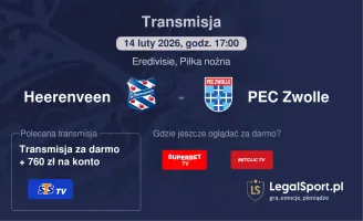 Heerenveen - PEC Zwolle gdzie oglądać? (14.02)