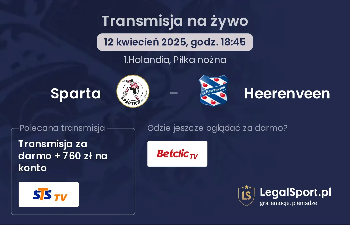 Sparta - Heerenveen gdzie oglądać?