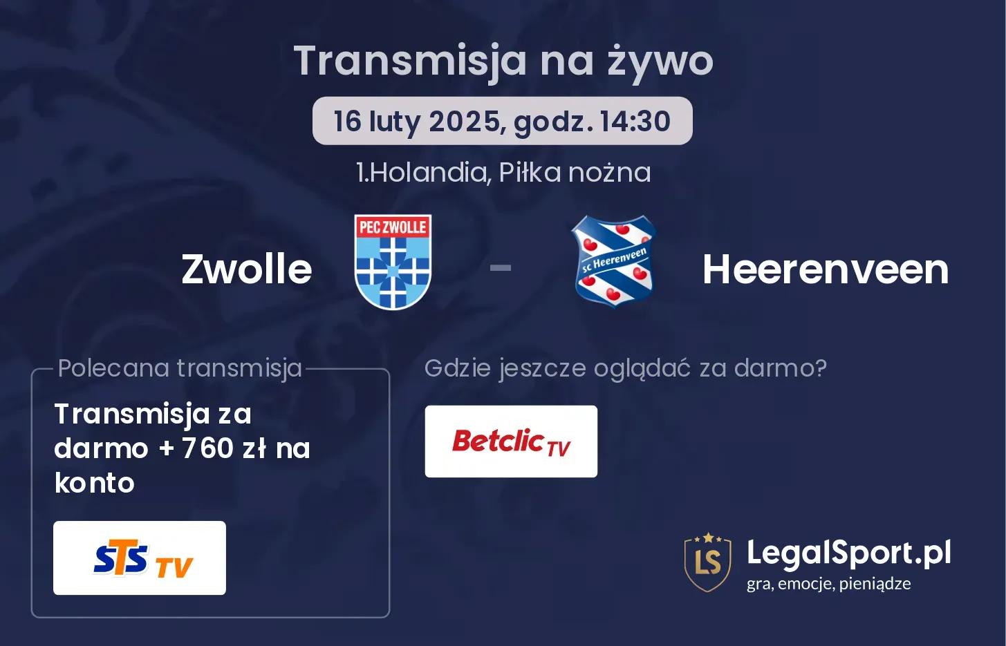 Zwolle - Heerenveen gdzie oglądać?