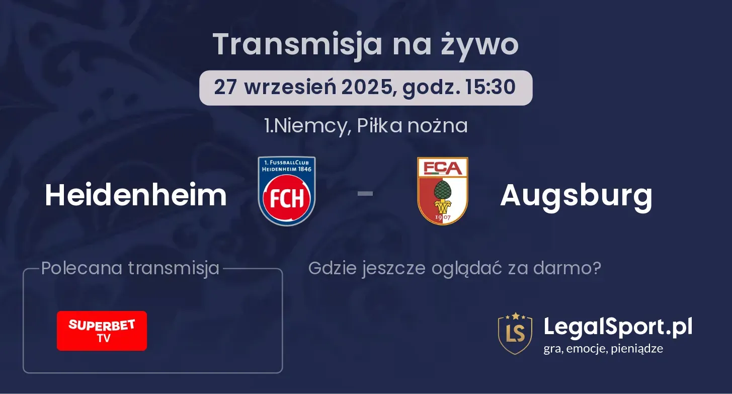 Heidenheim - Augsburg gdzie oglądać?
