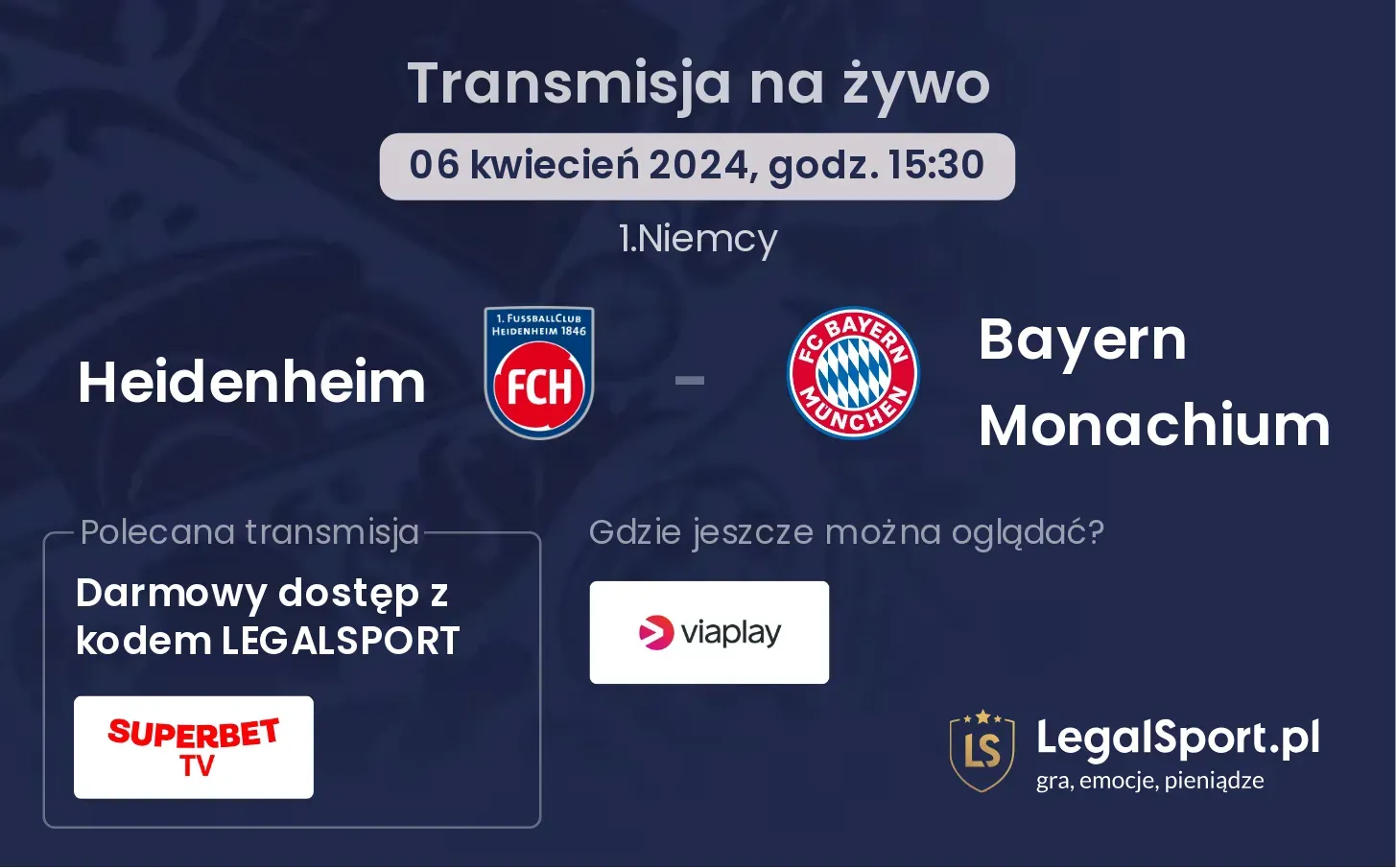 Heidenheim - Bayern Monachium transmisja na żywo