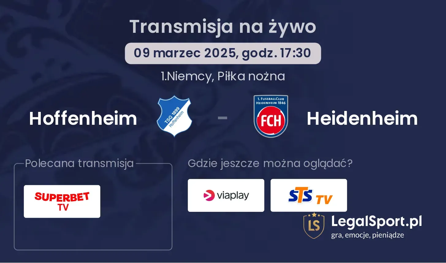 Hoffenheim - Heidenheim gdzie oglądać?