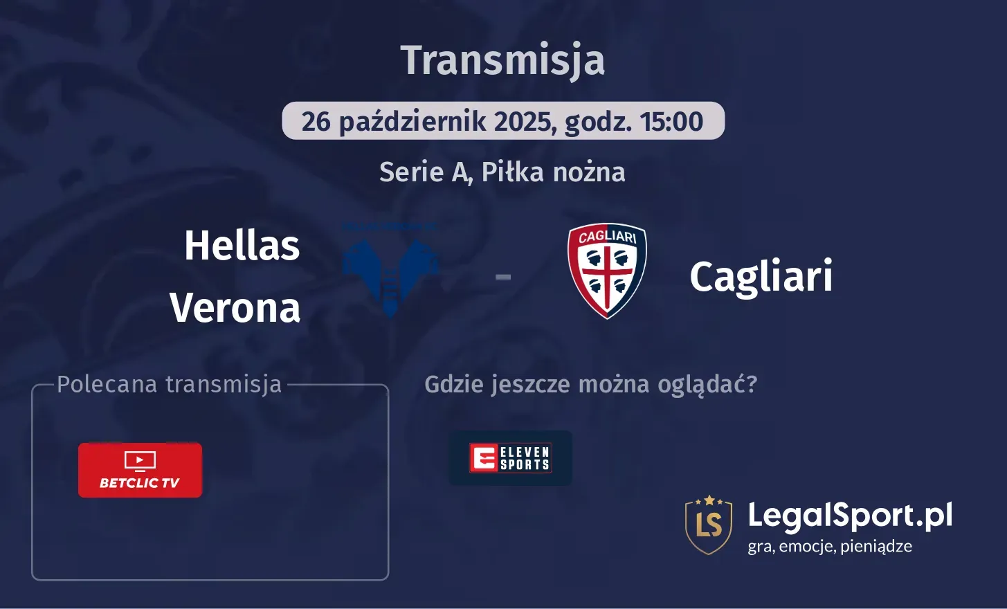 Hellas Verona - Cagliari gdzie oglądać?